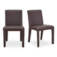 Monte Dining Chair Dark Brown Vegan Leather - Set Of Two