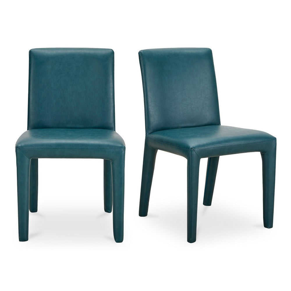 Monte Dining Chair Teal Vegan Leather - Set Of Two