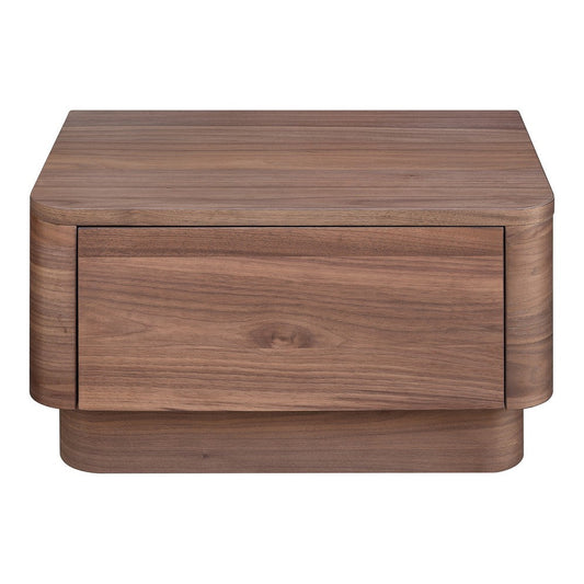 Round Off Small Nightstand Walnut