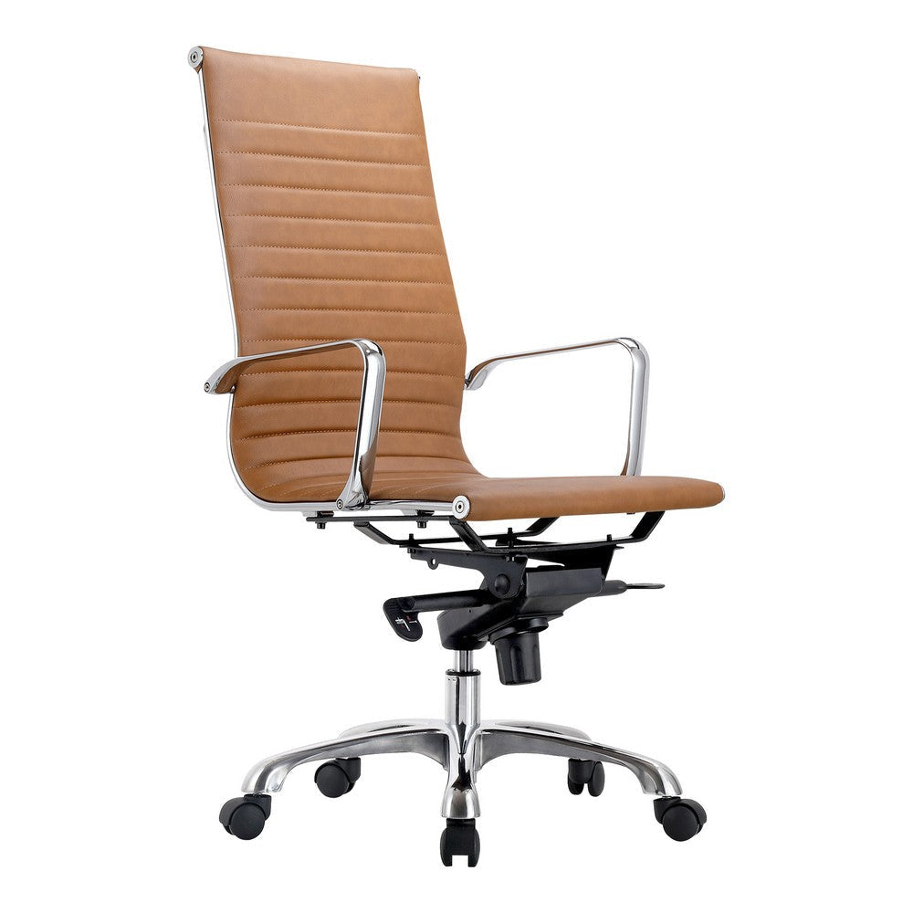 Studio High Back Office Chair Tan Vegan Leather MCN-ZM-1001-40