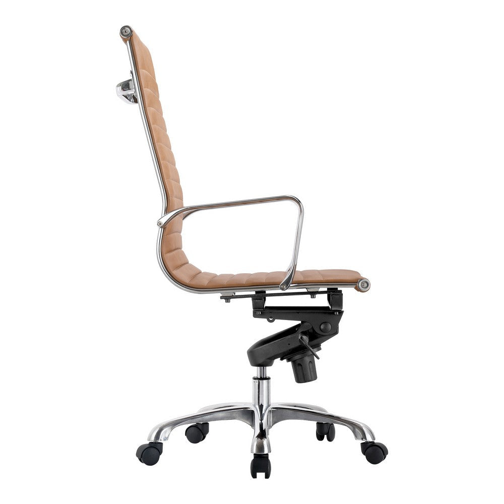 Studio High Back Office Chair Tan Vegan Leather MCN-ZM-1001-40