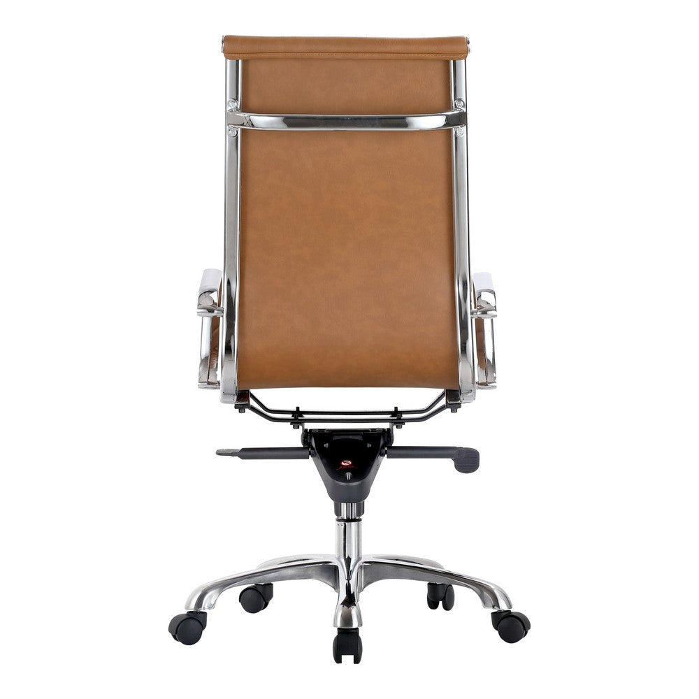 Studio High Back Office Chair Tan Vegan Leather MCN-ZM-1001-40