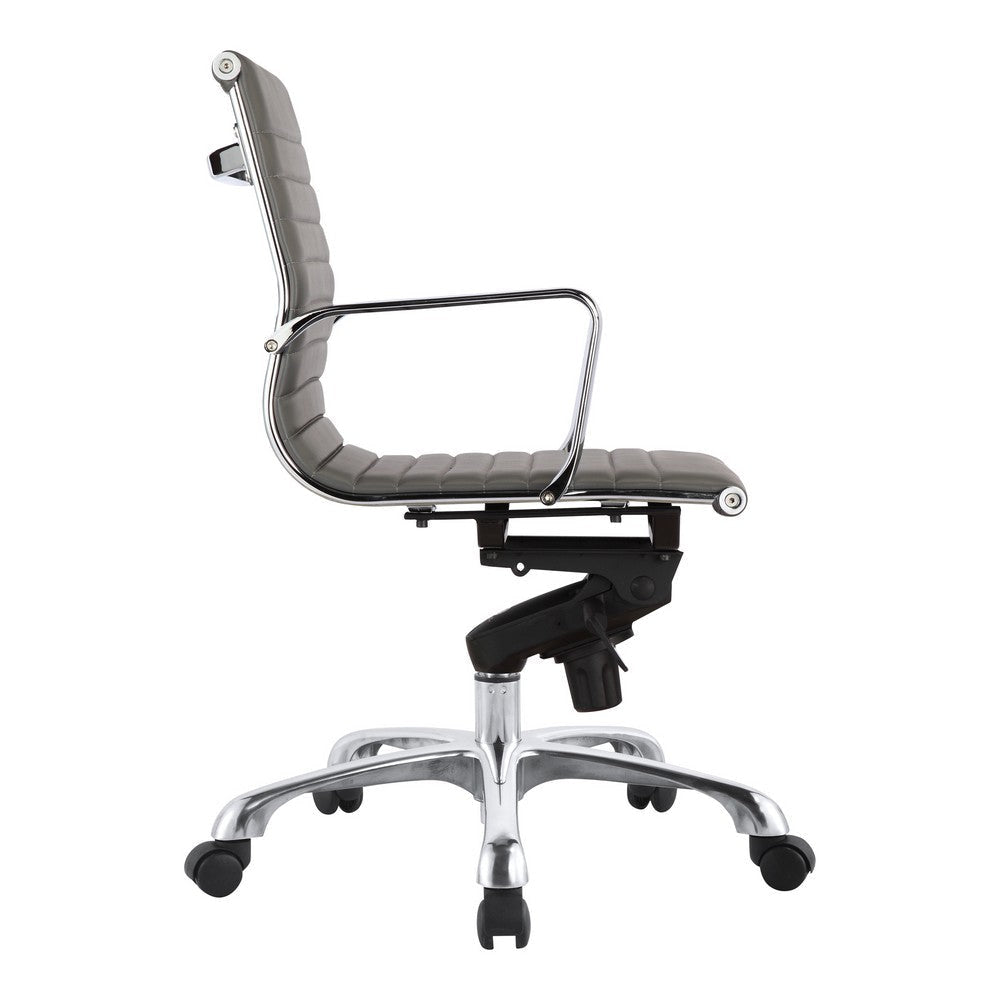 Studio Low Back Office Chair Grey Vegan Leather MCN-ZM-1002-29