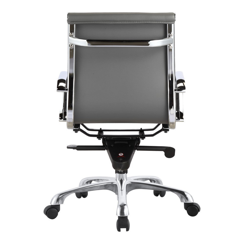 Studio Low Back Office Chair Grey Vegan Leather MCN-ZM-1002-29