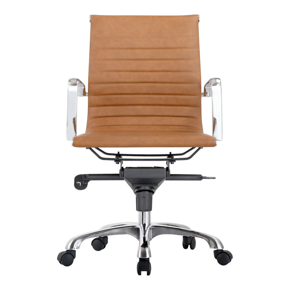 Studio Low Back Office Chair Tan Vegan Leather