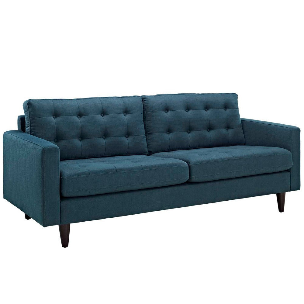 Modway Empress Sofa In Mid-Century Modern Upholstered Fabric Azure MDY-EEI-1011-AZU