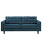 Modway Empress Sofa In Mid-Century Modern Upholstered Fabric, Azure