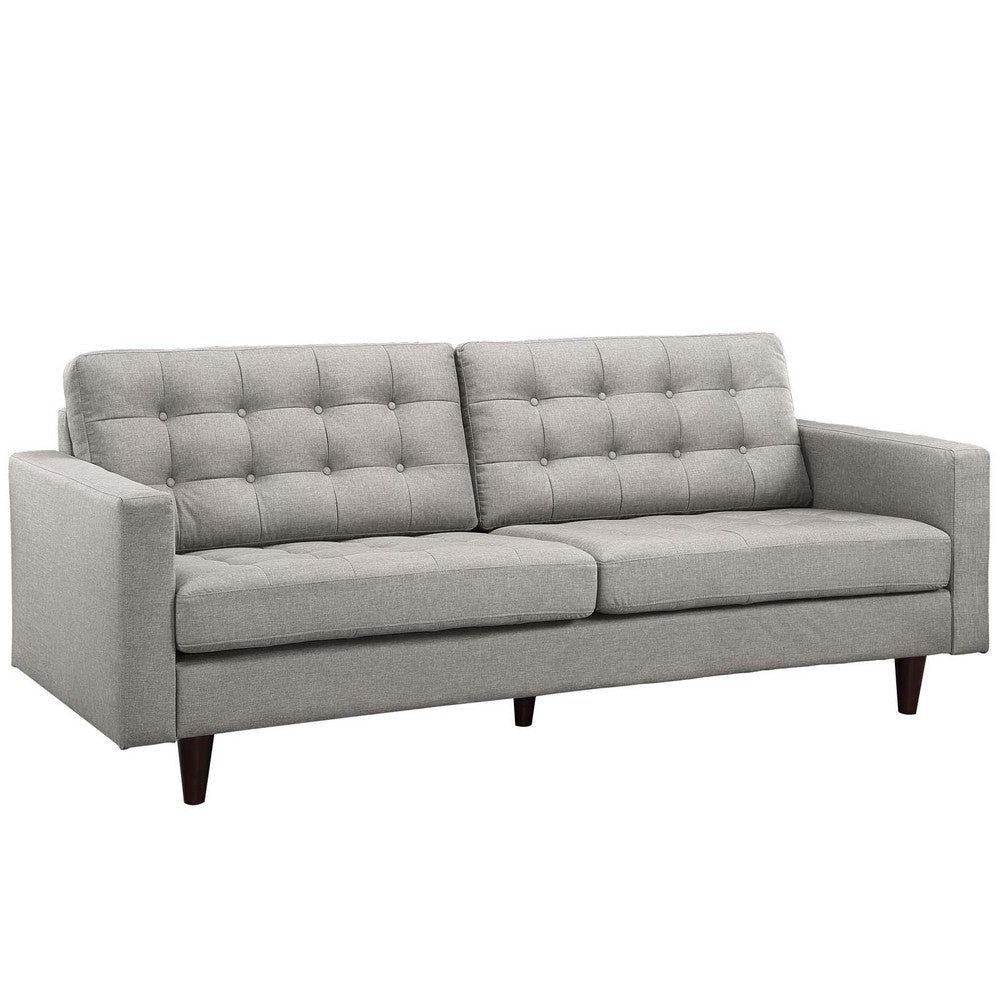 Modway Empress Mid-Century Modern Upholstered Fabric Sofa Light Gray MDY-EEI-1011-LGR