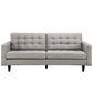 Modway Empress Mid-Century Modern Upholstered Fabric, Sofa, Light Gray