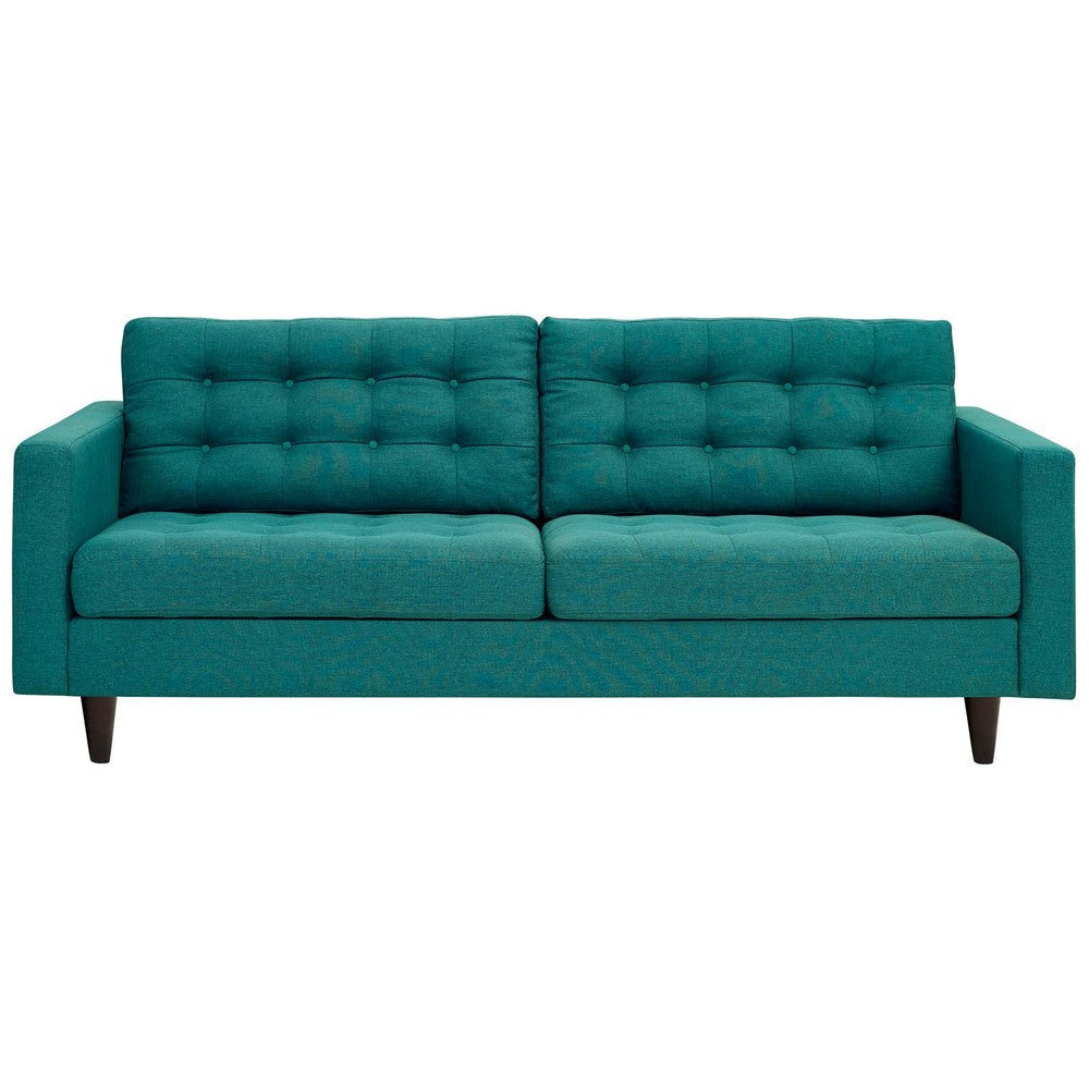 Modway Empress Mid-Century Modern Upholstered Fabric, Sofa, Teal