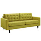 Modway Empress Mid-Century Modern Upholstered Fabric Sofa Wheatgrass MDY-EEI-1011-WHE