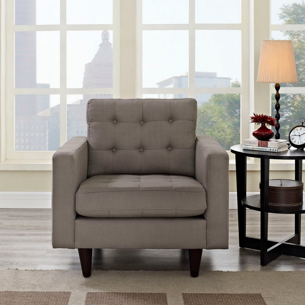 Empress Upholstered Fabric Armchair by Modway| Granite