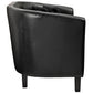 49 Inch Curved Loveseat, Deep Button Tufting, Black Faux Leather - No Shipping Charges