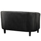 49 Inch Curved Loveseat Deep Button Tufting Black Faux Leather - No Shipping Charges MDY-EEI-1043-BLK