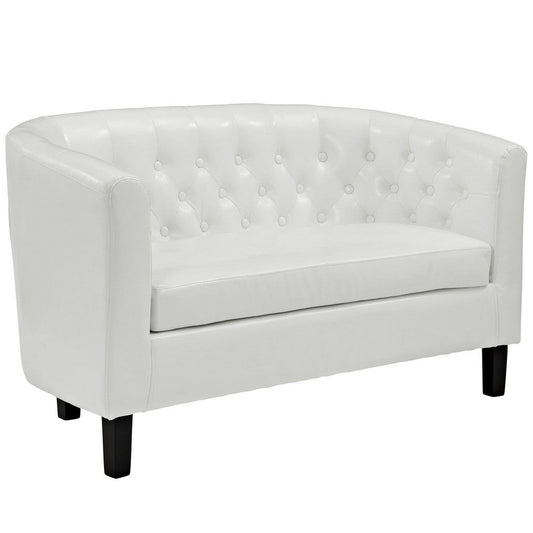 White Prospect Vinyl Loveseat  - No Shipping Charges
