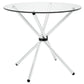 Modway Baton 36’’ Modern Kitchen and Dining Table with Round Glass Top and Stainless Steel Base MDY-EEI-1074-CLR