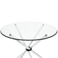 Modway Baton 36’’ Modern Kitchen and Dining Table with Round Glass Top and Stainless Steel Base MDY-EEI-1074-CLR