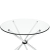 Modway Baton 36’’ Modern Kitchen and Dining Table with Round Glass Top and Stainless Steel Base MDY-EEI-1074-CLR