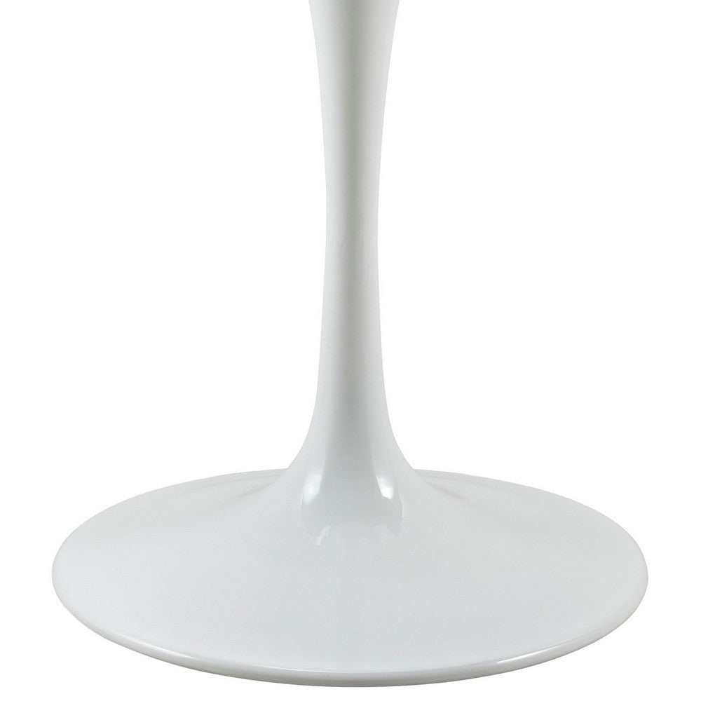 Modway Lippa 28’’ Mid-Century Modern Bar Table with Round Top and Pedestal Base in White MDY-EEI-1115-WHI