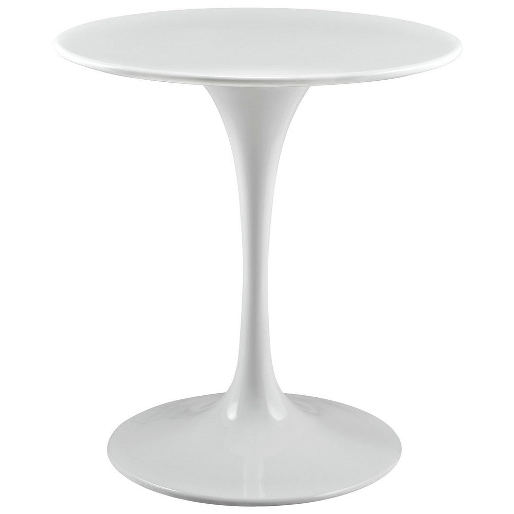 Modway Lippa 28" Mid-Century Modern Bar Table with Round Top and Pedestal Base in White