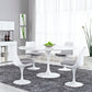 Modway Lippa 60’’ Mid-Century Modern Dining Table with Round Top and Pedestal Base in White MDY-EEI-1120-WHI