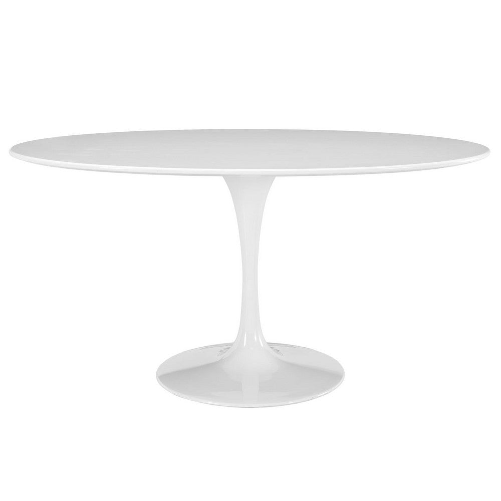 Lippa 60" Oval Wood Top Dining Table, White