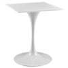 White Lippa 24" Square Wood Top Dining Table  - No Shipping Charges