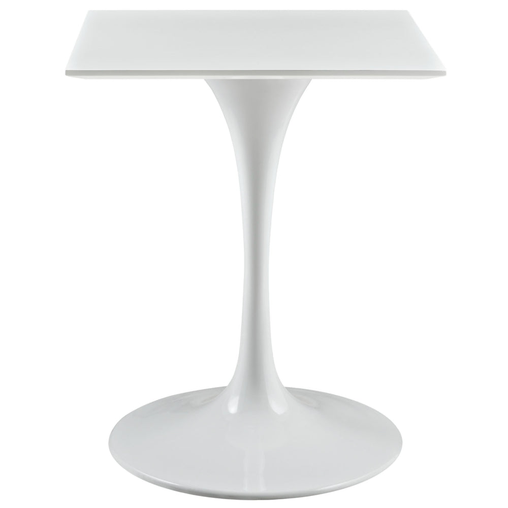 White Lippa 24" Square Wood Top Dining Table