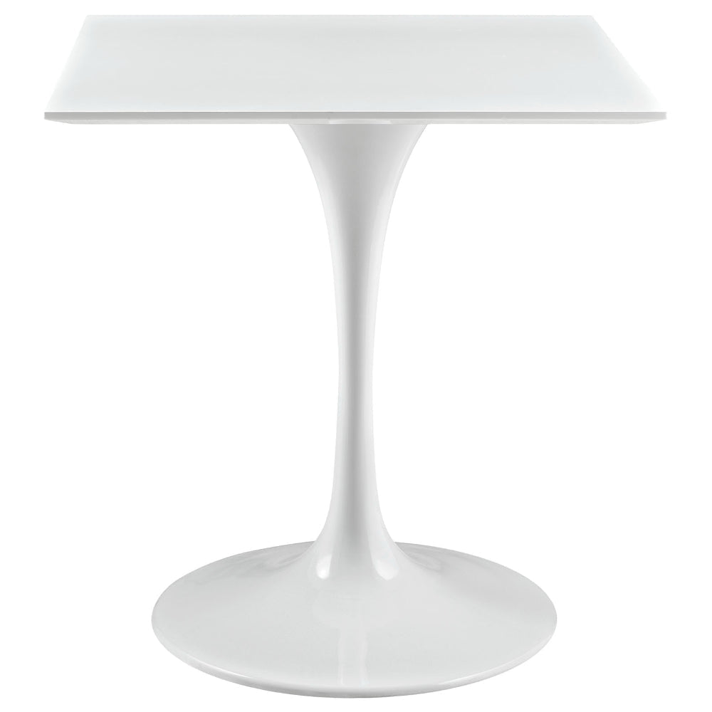 White Lippa 28’ Square Wood Top Dining Table - No Shipping Charges MDY-EEI-1123-WHI