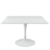 Modway Lippa 48" Mid-Century Modern Dining Table in White, 47 in Square