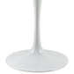 Modway Lippa 36’’ Mid-Century Dining Table with Round Artificial Marble Top in White MDY-EEI-1129-WHI