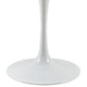 Modway Lippa 36’’ Mid-Century Dining Table with Round Artificial Marble Top in White MDY-EEI-1129-WHI