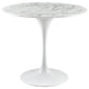 Modway Lippa 36" Mid-Century Dining Table with Round Artificial Marble Top in White
