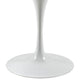 Modway Lippa 40’’ Mid-Century Dining Table with Round Artificial Marble Top in White MDY-EEI-1130-WHI