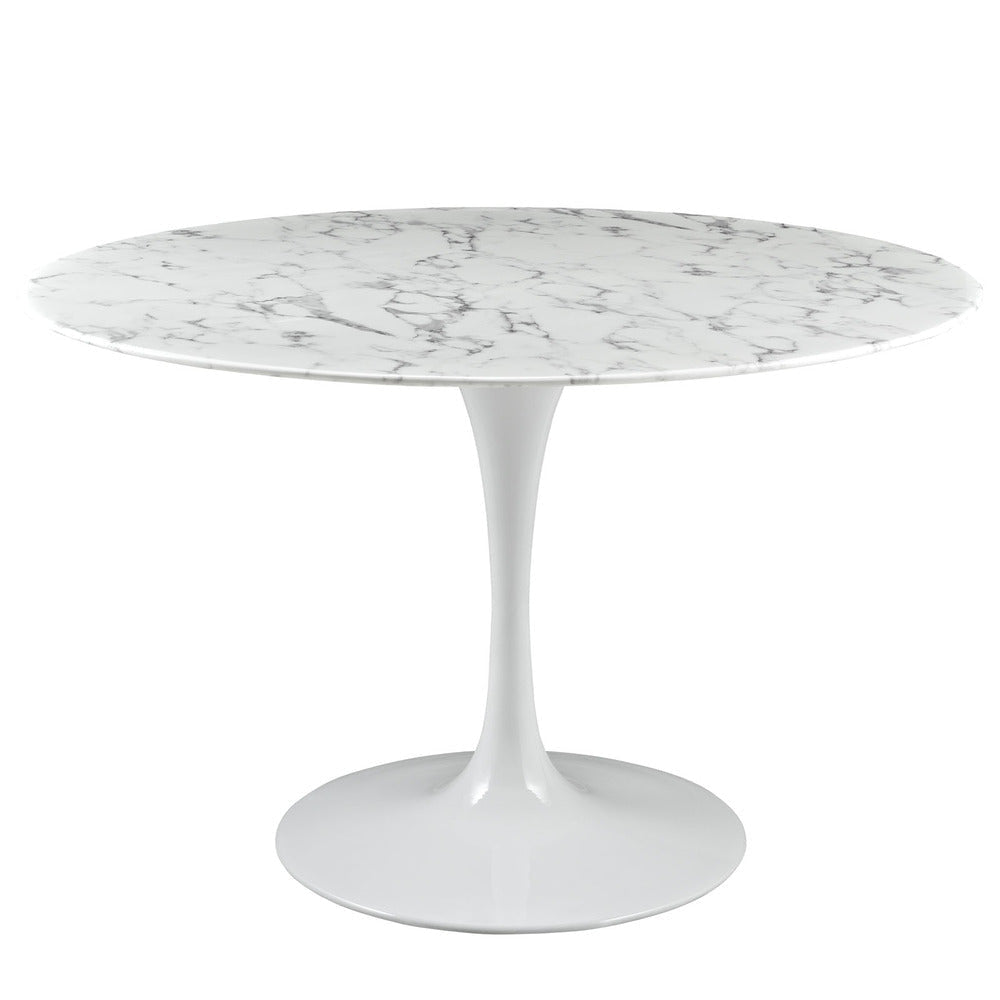 Lippa 47’’ Artificial Faux Marble Dining Table By Modway MDY-EEI-1131-WHI