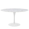 Modway Lippa 54" Mid-Century Dining Table with Round Artificial Marble Top in White