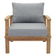 Modway Marina Premium Grade A Teak Wood Outdoor Patio Armchair Natural Gray MDY-EEI-1143-NAT-GRY-SET