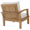 Modway Marina Premium Grade A Teak Wood Outdoor Patio Armchair Natural White MDY-EEI-1143-NAT-WHI-SET