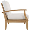 Modway EEI-1148-NAT-WHI-SET Marina Premium Grade A Teak Wood Outdoor Patio Left-Facing Sofa Natural White MDY-EEI-1148-NAT-WHI-SET