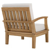 Modway EEI-1148-NAT-WHI-SET Marina Premium Grade A Teak Wood Outdoor Patio Left-Facing Sofa Natural White MDY-EEI-1148-NAT-WHI-SET