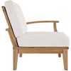 Modway EEI-1149-NAT-WHI-SET Marina Premium Grade A Teak Wood Outdoor Patio Right-Facing Sofa Natural White MDY-EEI-1149-NAT-WHI-SET