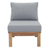 Modway Marina Premium Grade A Teak Wood Outdoor Patio Armless Chair Natural Gray MDY-EEI-1150-NAT-GRY-SET