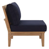 Modway Marina Premium Grade A Teak Wood Outdoor Patio Armless Chair Natural Navy MDY-EEI-1150-NAT-NAV-SET