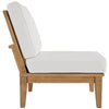 Modway Marina Premium Grade A Teak Wood Outdoor Patio Armless Chair Natural White MDY-EEI-1150-NAT-WHI-SET