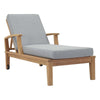 Modway EEI-1151-NAT-GRY-SET Marina Premium Grade A Teak Wood Outdoor Patio Chaise, Lounge Chair, Natural Gray