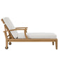 Modway Marina Premium Grade A Teak Wood Outdoor Patio Chaise Lounge Chair in Natural White MDY-EEI-1151-NAT-WHI-SET