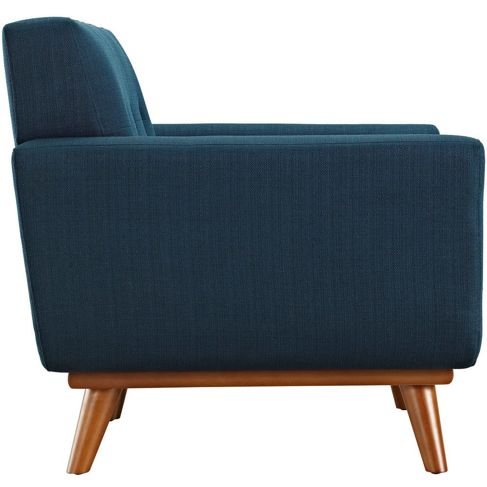 Modway Engage Mid-Century Modern Upholstered Fabric Accent Arm Lounge Chair in Azure Armchair MDY-EEI-1178-AZU