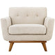 Modway Engage Mid-Century Modern Upholstered Fabric Accent Arm Lounge Chair in Beige Armchair MDY-EEI-1178-BEI