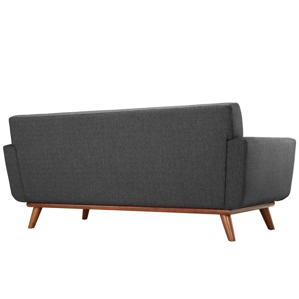 Modway Engage Mid-Century Modern Upholstered Fabric Loveseat in Gray MDY-EEI-1179-DOR