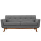 Modway Engage Mid-Century Modern Upholstered Fabric Loveseat in Expectation Gray MDY-EEI-1179-GRY